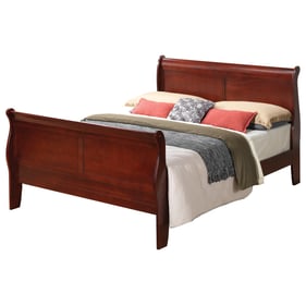 Glory Furniture Louis Phillipe Cherry Queen Sleigh 2pc Bedroom Set with Thr...