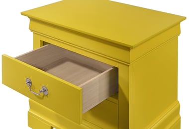 Glory Furniture Louis Phillipe 3 Drawer Nightstand in Yellow