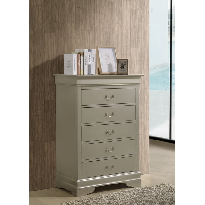 Glory Furniture Louis Phillipe G3103-D Dresser , Silver Champagne