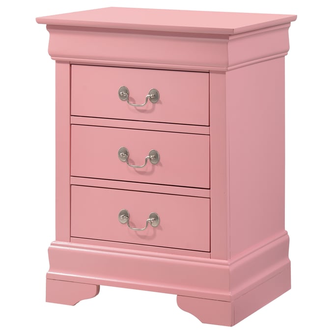 Glory Furniture Louis Phillipe Oak 3 Drawers Nightstand