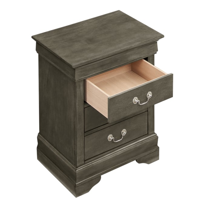  Glory Furniture Louis Phillipe 2 Drawer Nightstand in Gray :  Home & Kitchen