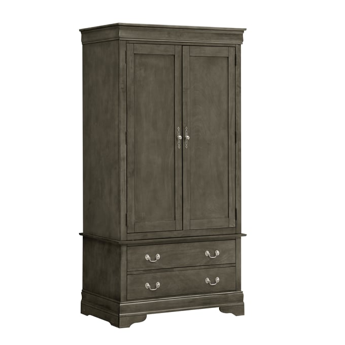 Glory Furniture Louis Phillipe 2 Drawer Armoire in White