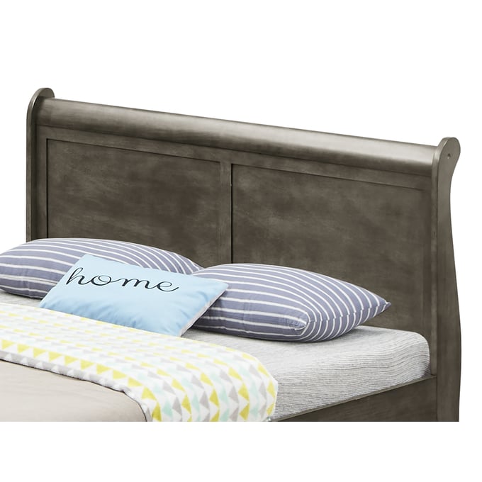 Glory Furniture Louis Phillipe Full Trundle Bed in Gray