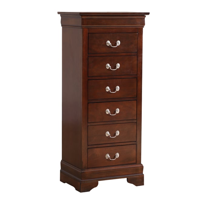  Glory Furniture Louis Phillipe 7 Drawer Lingerie Chest in Cherry  : Home & Kitchen