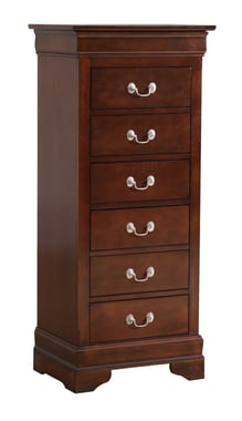  Glory Furniture Louis Phillipe 7 Drawer Lingerie Chest in Cherry  : Home & Kitchen