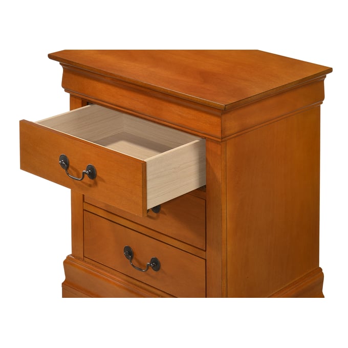 Louis Phillipe 3 Drawer Nightstand (Cherry) by Glory