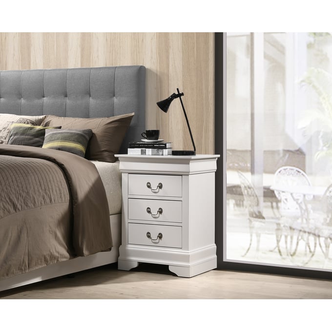 Glory Furniture Louis Phillipe G3190-N Nightstand , White