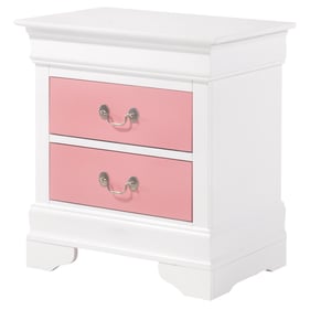 Glory Furniture Louis Phillipe Pink White Nightstand