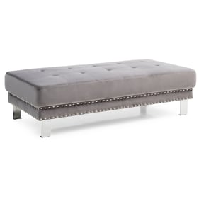 Glory Furniture Derek Gray Velvet Ottoman