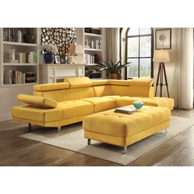 Glory Furniture Riveredge Yellow Fabric Sectional with Ottoman