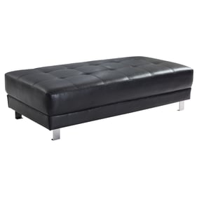 Glory Furniture Riveredge Black Faux Leather Milan Ottoman