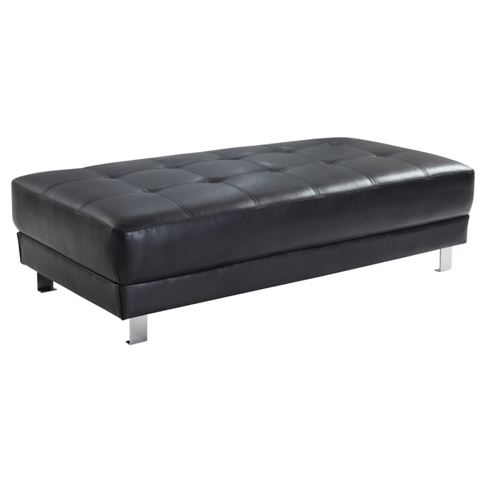 Glory Furniture Riveredge Black Faux Leather Milan Ottoman GLRY-G448-O