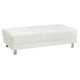 Glory Furniture Riveredge White Faux Leather Milan Ottoman