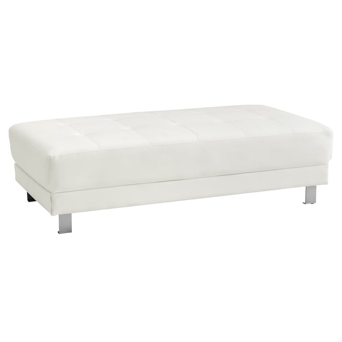 Glory Furniture Riveredge White Faux Leather Milan Ottoman GLRY-G449-O