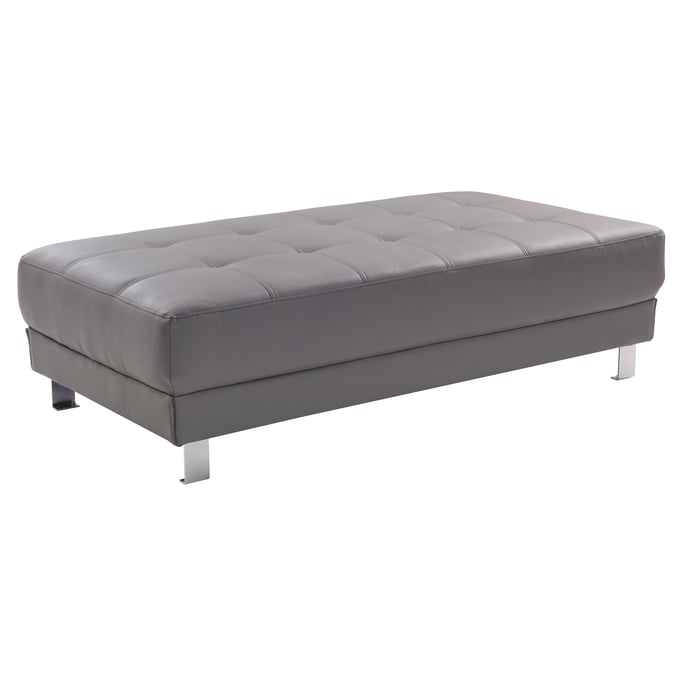 Glory Furniture Riveredge Gray Faux Leather Milan Ottoman GLRY-G452-O