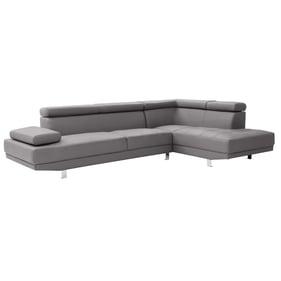 Glory Furniture Riveredge Gray Faux Leather Sectional