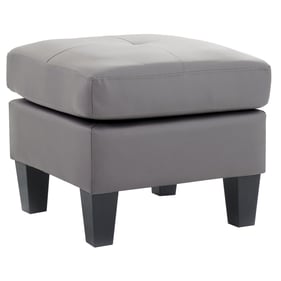 Glory Furniture Newbury Gray Faux Leather Ottoman