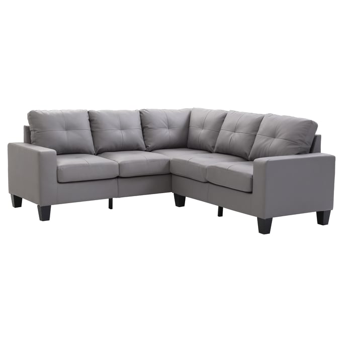 Glory Furniture Newbury Gray Faux Leather Sectional GLRY-G461B-SC