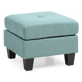 Glory Furniture Newbury Teal Fabric Ottoman