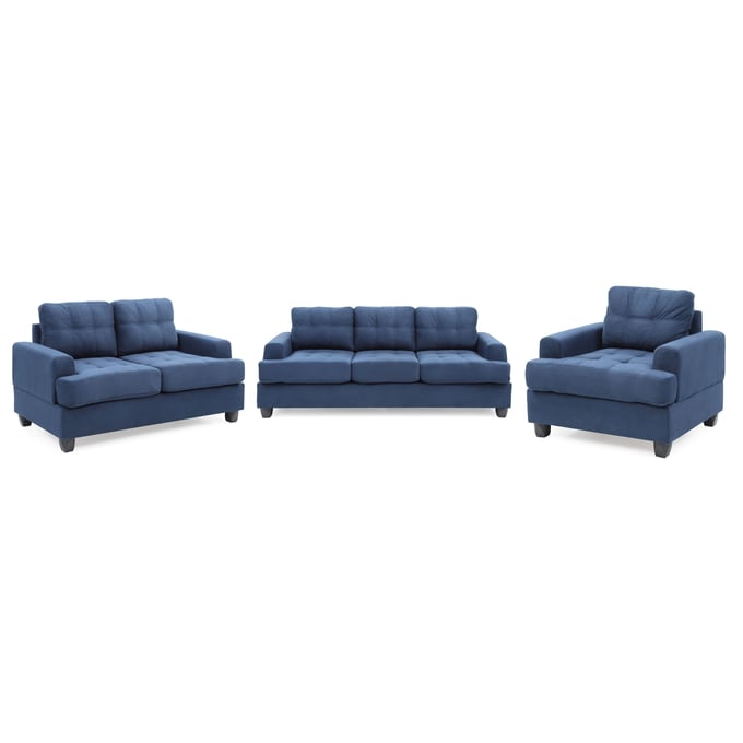 Glory Furniture Sandridge Navy Blue 3pc Living Room Set GLRY-G510A-LR-S1