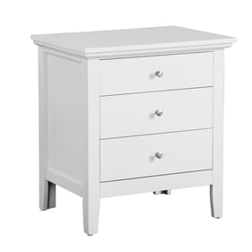 Glory Furniture Hammond White 3 Drawers Nightstand