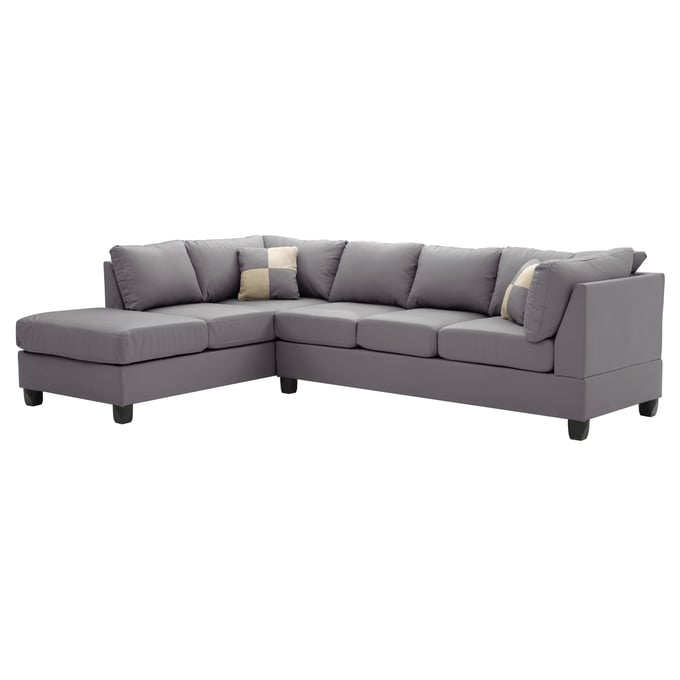 Glory Furniture Malone Gray Faux Leather Sectional GLRY-G642B-SC