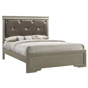 Glory Furniture Lorana Silver Champagne Tufted Queen Bed