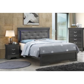 Glory Furniture Lorana Metalic Black 2pc Bedroom Set with Queen Bed