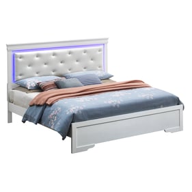 Glory Furniture Lorana White Pearl Leather Queen Bed