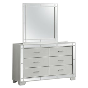 Glory Furniture Madison Silver Champagne Dresser and Mirror