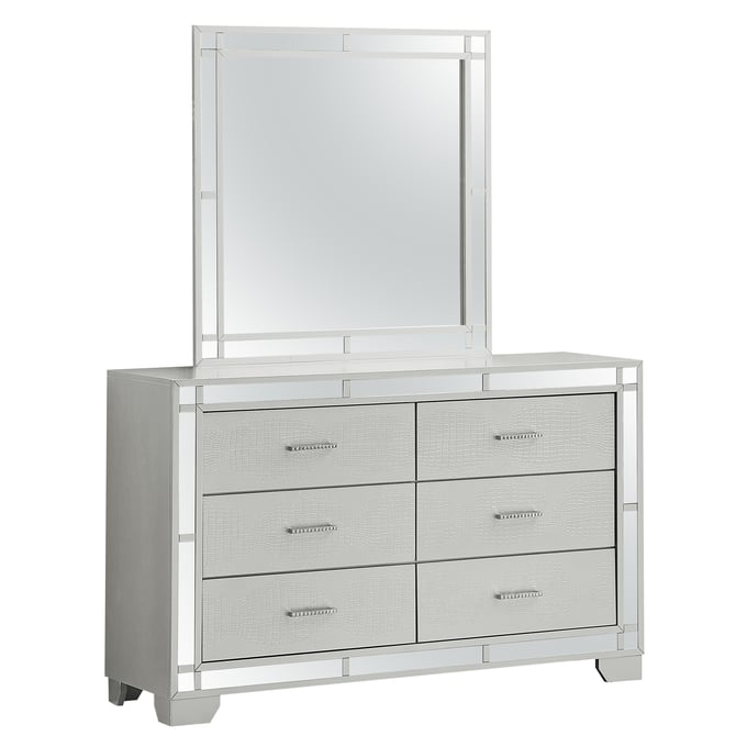 Glory Furniture Madison Silver Champagne Dresser and Mirror GLRY-G6600-DRMR