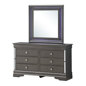 Glory Furniture Verona Metalic Black Dresser and Mirror