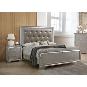 Glory Furniture Alana Silver Champagne 4pc Bedroom Set With Full Bed