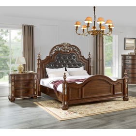 Glory Furniture Lyon Cherry 4pc Bedroom Set With Queen Bed