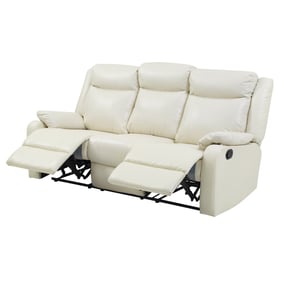 Glory Furniture Ward Pearl Faux Leather Double Reclining Sofa