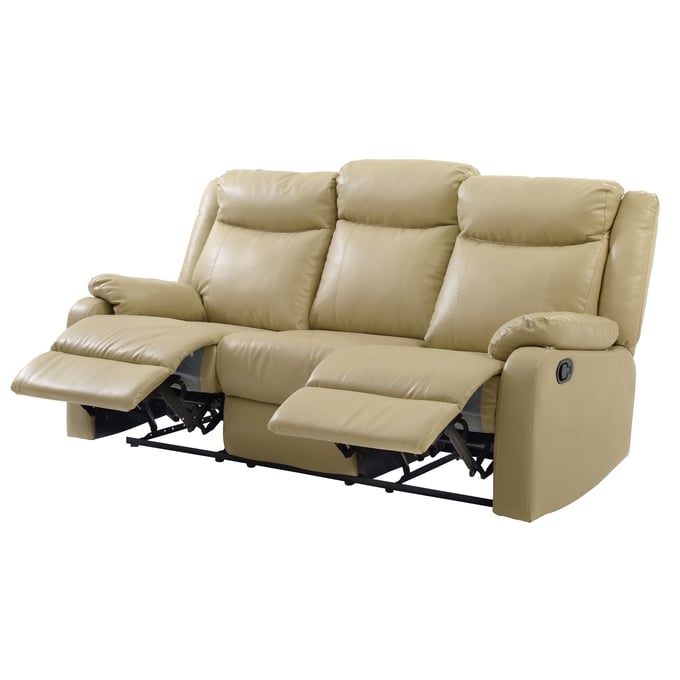 Glory Furniture Ward Putty Faux Leather Double Reclining Sofa GLRY-G764A-RS