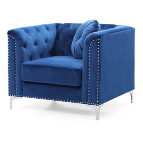 Glory Furniture Pompano Navy Blue Velvet Chair