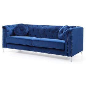 Glory Furniture Pompano Navy Blue Velvet Sofa