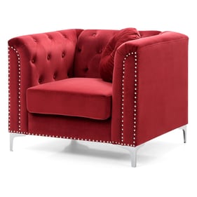 Glory Furniture Pompano Burgundy Velvet Chair