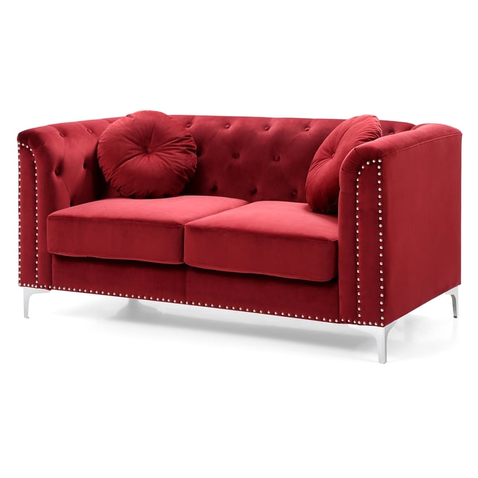 Glory Furniture Pompano Burgundy Velvet Loveseat GLRY-G789A-L