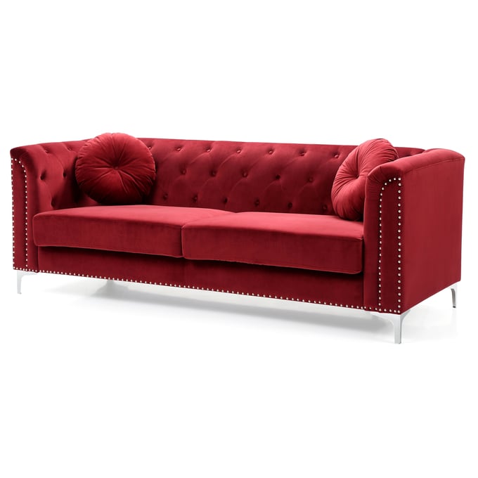 Glory Furniture Pompano Burgundy Velvet Sofa GLRY-G789A-S