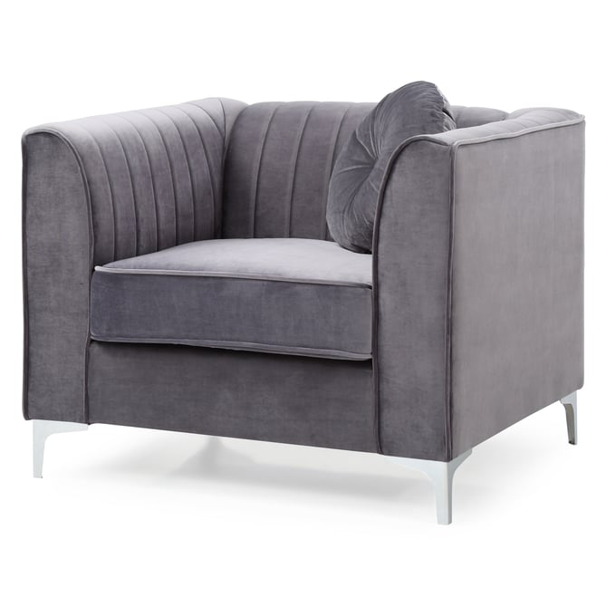 Glory Furniture Delray Gray Velvet Microsuede Chair GLRY-G790A-C