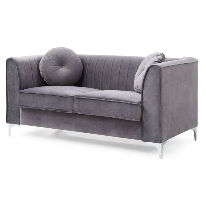 Glory Furniture Delray Gray Velvet Microsuede Loveseat GLRY-G790A-L