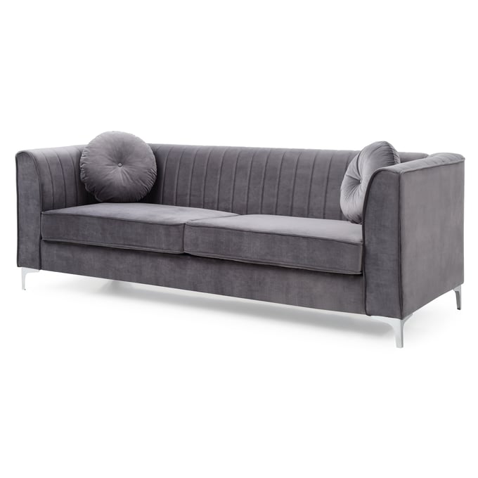 Glory Furniture Delray Gray Velvet Microsuede Sofa GLRY-G790A-S