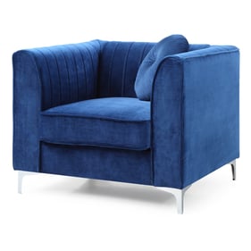 Glory Furniture Delray Navy Blue Velvet Microsuede Chair