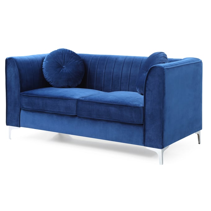 Glory Furniture Delray Navy Blue Velvet Microsuede Loveseat GLRY-G791A-L