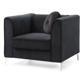 Glory Furniture Delray Black Velvet Microsuede Chair