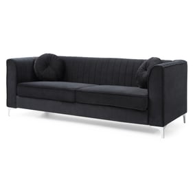 Glory Furniture Delray Black Velvet Microsuede Sofa