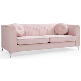 Glory Furniture Delray Pink Velvet Microsuede Sofa