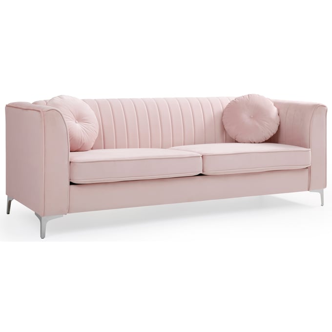 Glory Furniture Delray Pink Velvet Microsuede Sofa GLRY-G794A-S